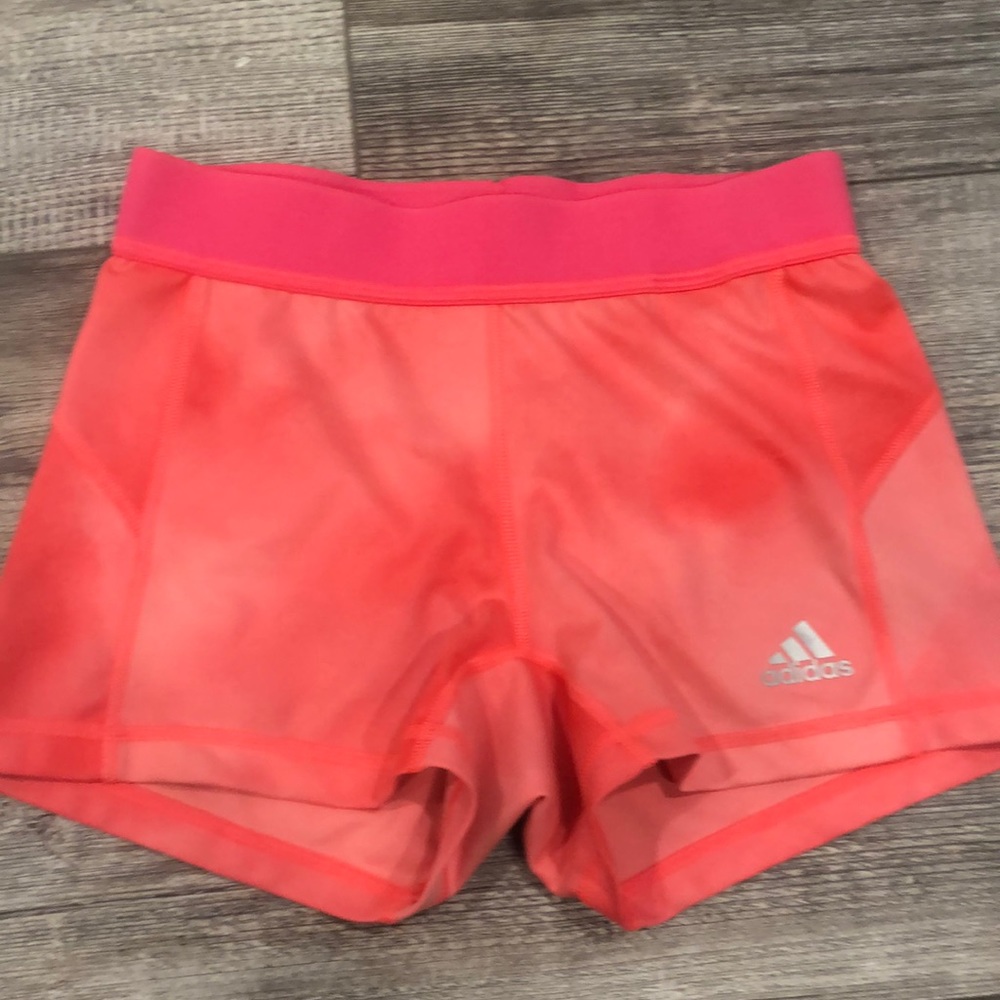 Pink adidas spandex shorts
